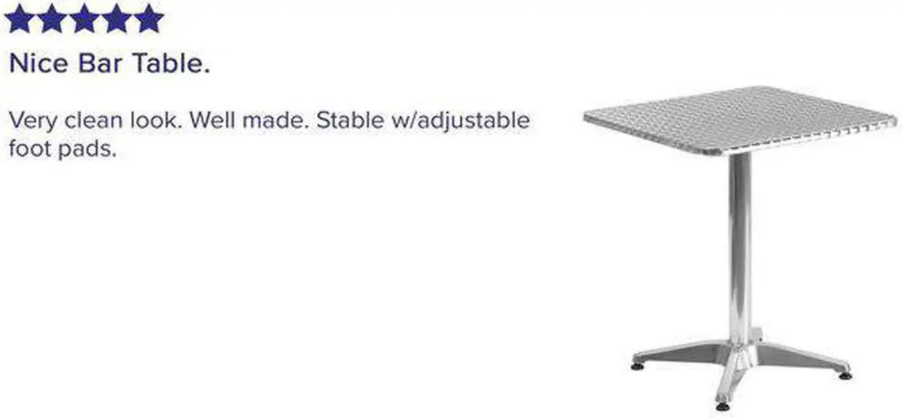 Alt view image 9 of 20 - 23.5'' Square Aluminum Indoor-Outdoor Table with Base