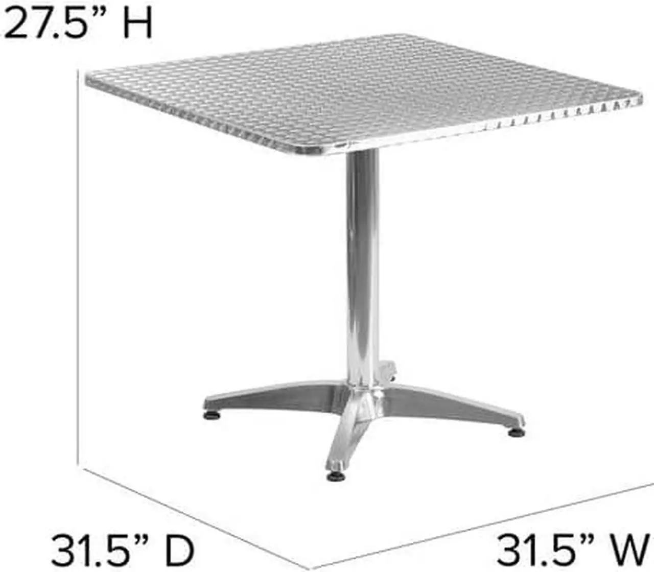 Alt view image 4 of 17 - 31.5'' Square Aluminum Indoor-Outdoor Table with Base