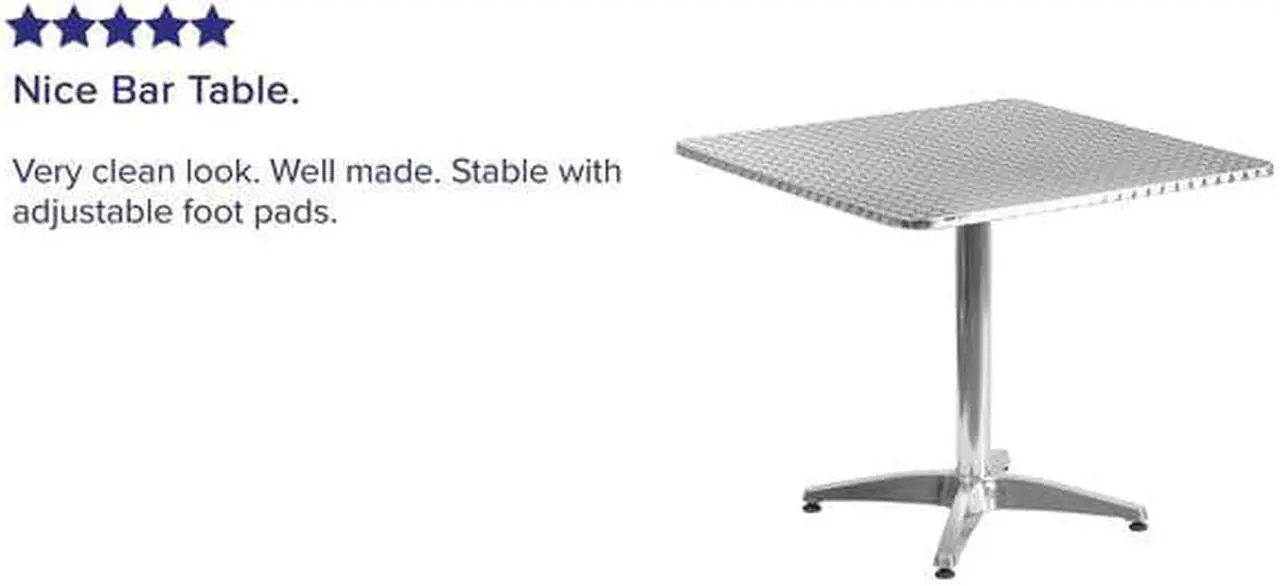 Alt view image 9 of 17 - 31.5'' Square Aluminum Indoor-Outdoor Table with Base