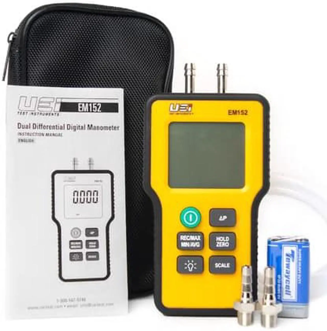 Alt view image 2 of 6 - UEI TEST INSTRUMENTS EM152 Dual Differential Input Manometer,9V