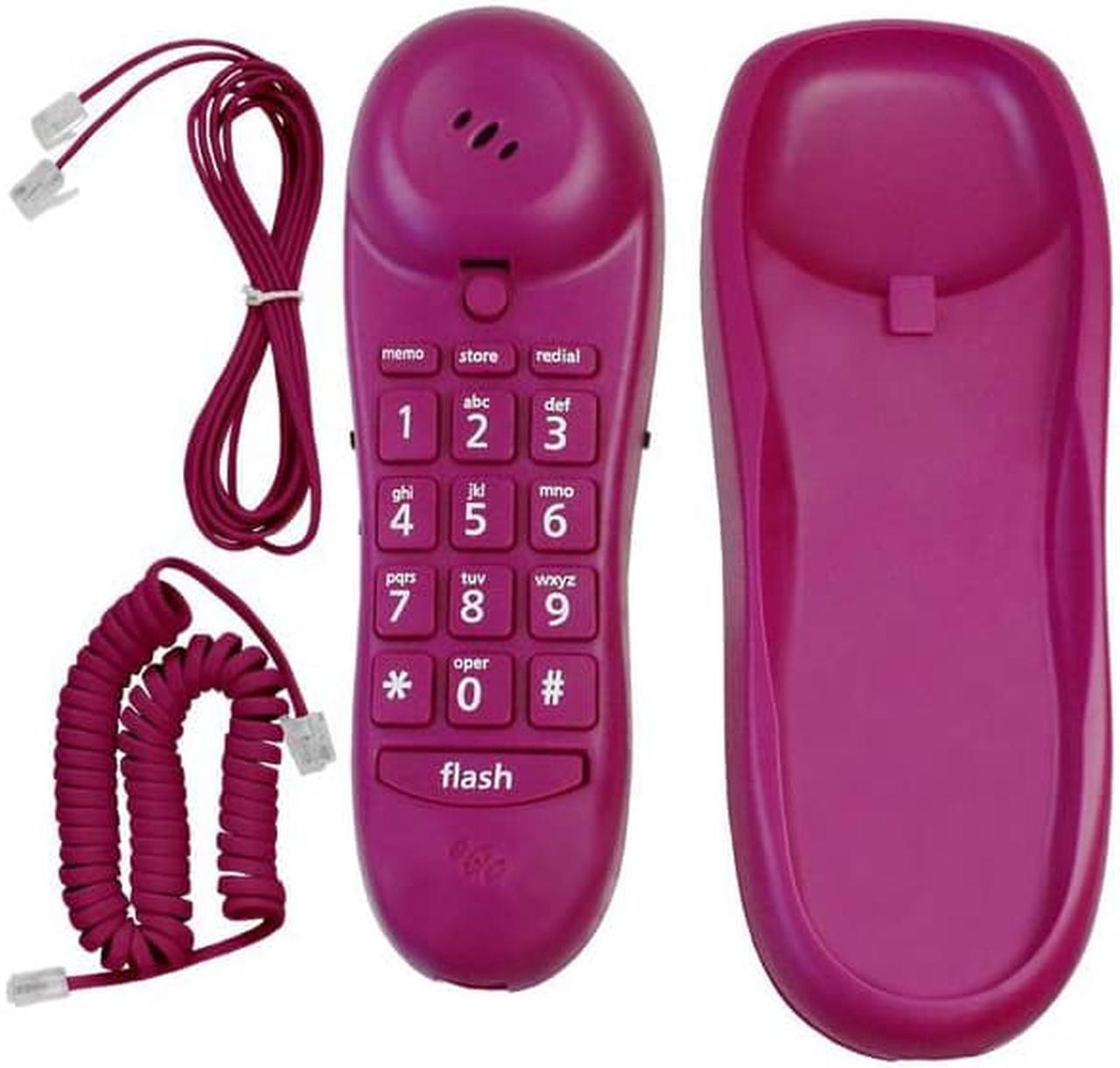 Alt view image 5 of 6 - slimline purple colored phone for wall or desk with memory