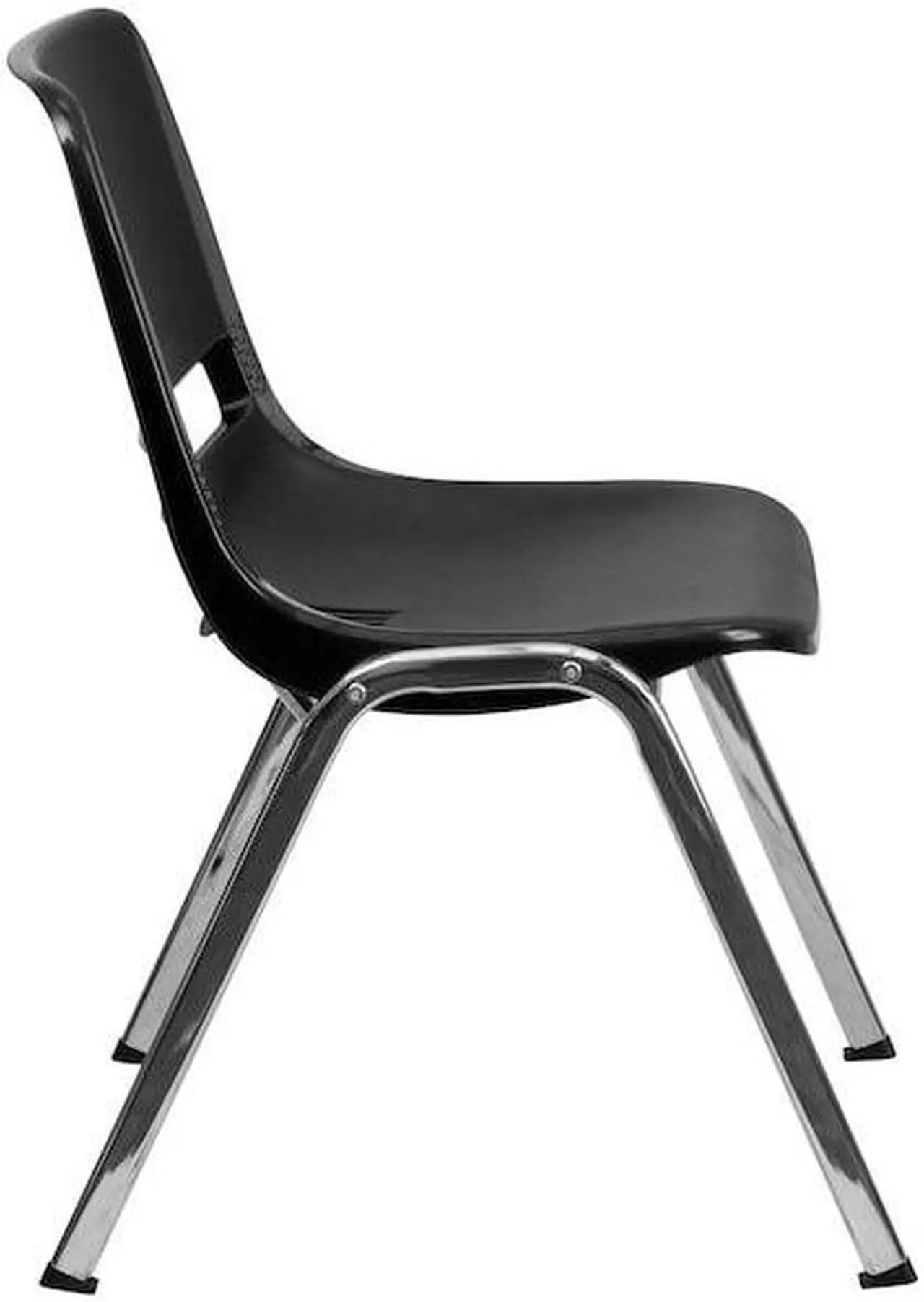 Alt view image 15 of 20 - HERCULES Series 440 lb. Capacity Kid's Black Ergonomic Shell Stack Chair with Chrome Frame and 14" Seat Height