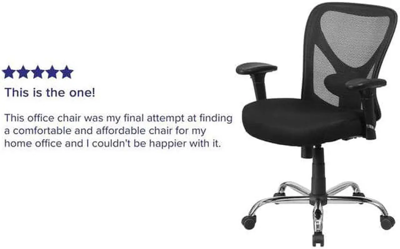 Alt view image 18 of 20 - Big & Tall Office Chair | Adjustable Height Mesh Swivel Office Chair with Wheels
