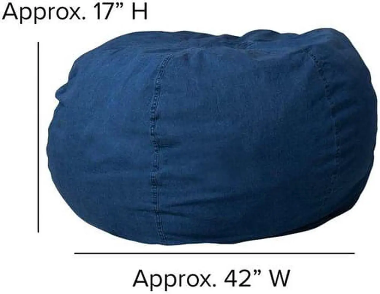 Alt view image 4 of 20 - Oversized Denim Kids Bean Bag Chair