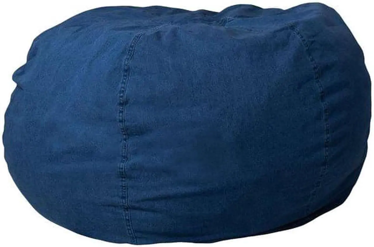 Alt view image 8 of 20 - Oversized Denim Kids Bean Bag Chair