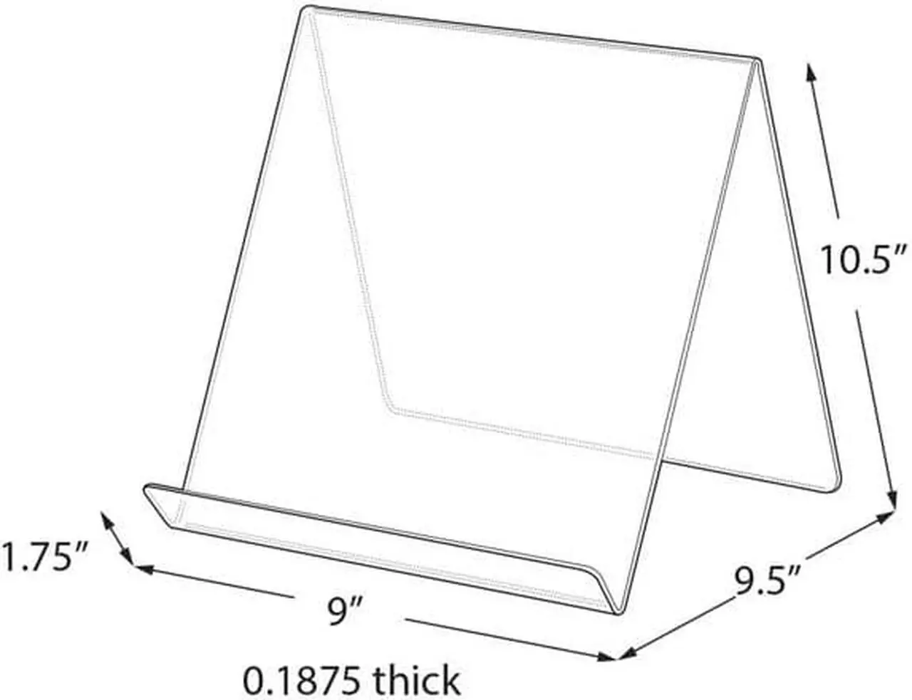 Alt view image 3 of 3 - AZAR DISPLAYS 515450 9"W x 9.5"D x 10.5'H Easel Display. Front Lip: 1.75"H, PK10