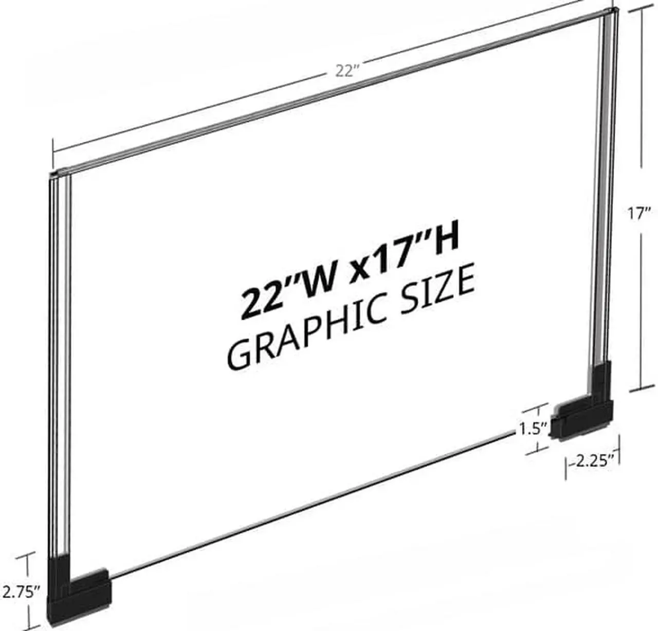 Alt view image 4 of 5 - Azar Large Acrylic Sign Holder with Magnetic Boots (109912)