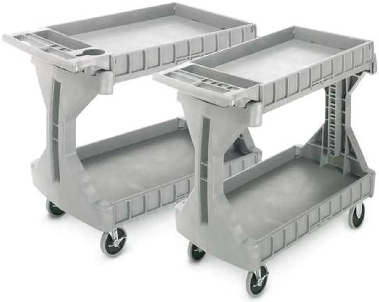 Alt view image 6 of 8 - ZORO SELECT 30930GREY High-Density Polyethylene Utility Cart with Flip-Gate