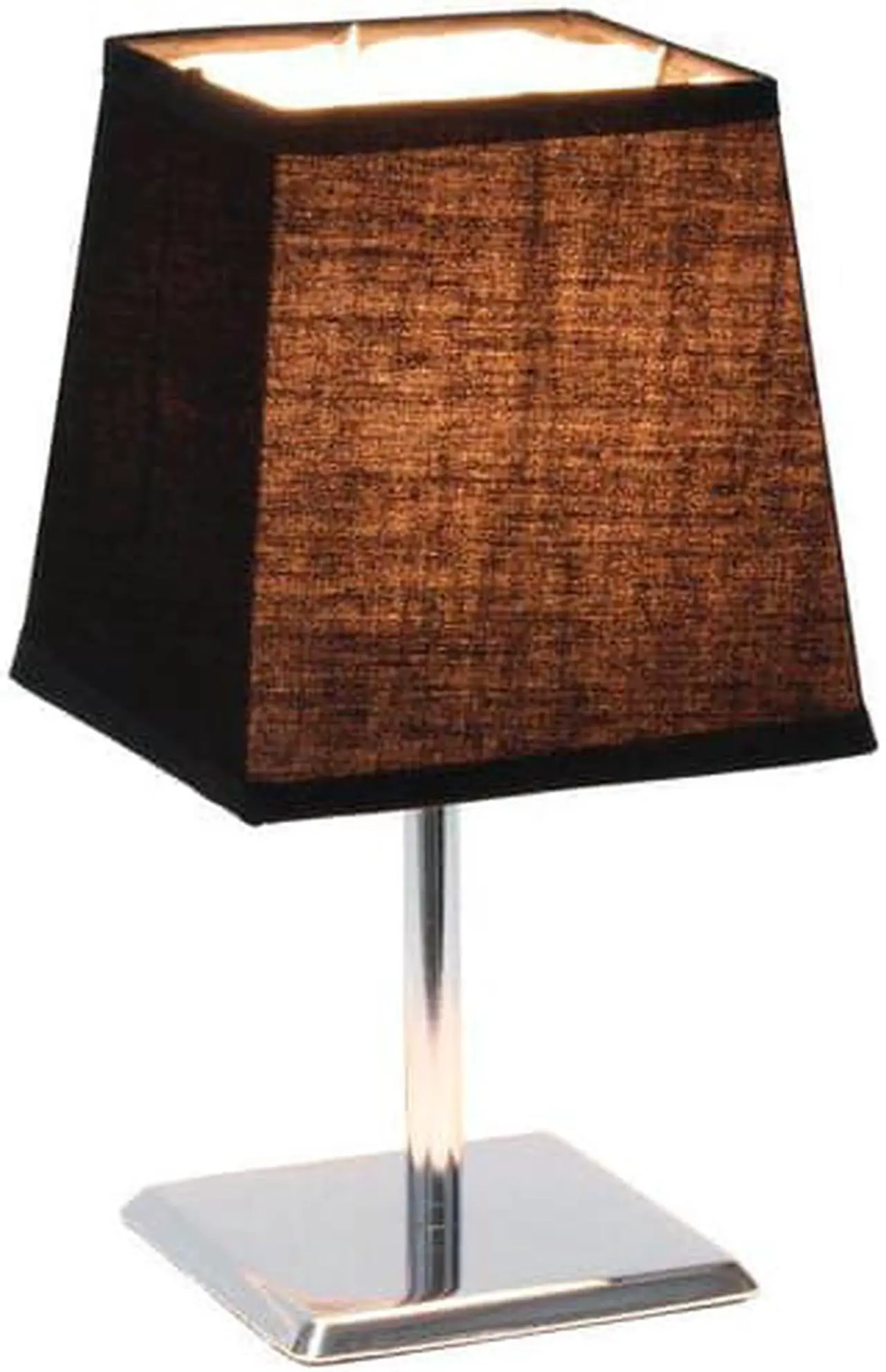 Alt view image 8 of 15 - Simple Designs Mini Chrome Table Lamp with Squared Empire Fabric Shade LT2062-BLK