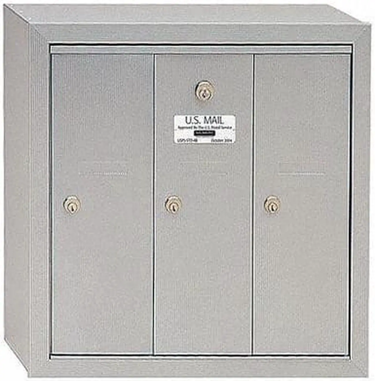 Alt view image 2 of 7 - Salsbury 3503ASU Vertical Mailbox - 3 Doors - Aluminum - Surface Mounted - USPS Access