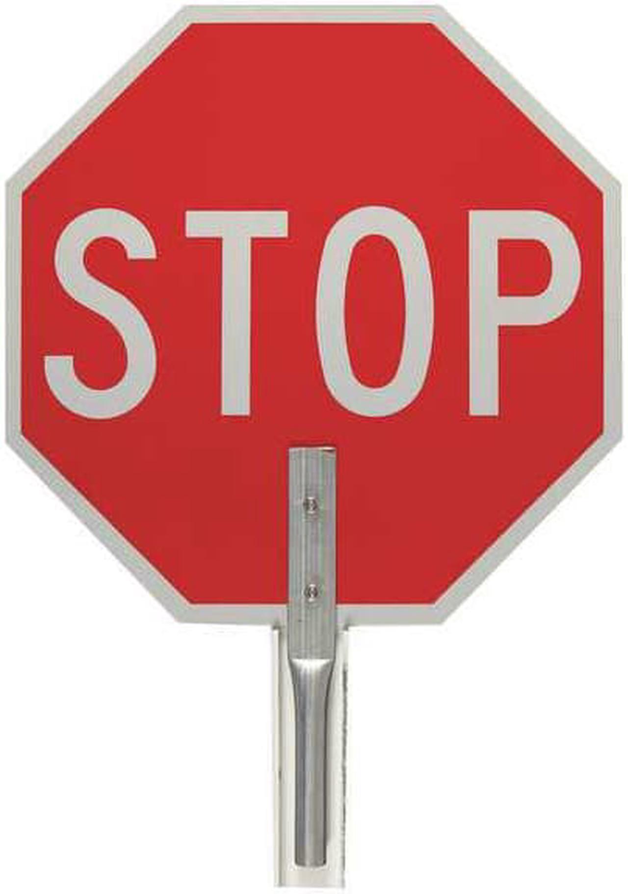 Alt view image 3 of 3 - BRADY 57754 Traffic Control Paddle,Stop/Slow,18 In.