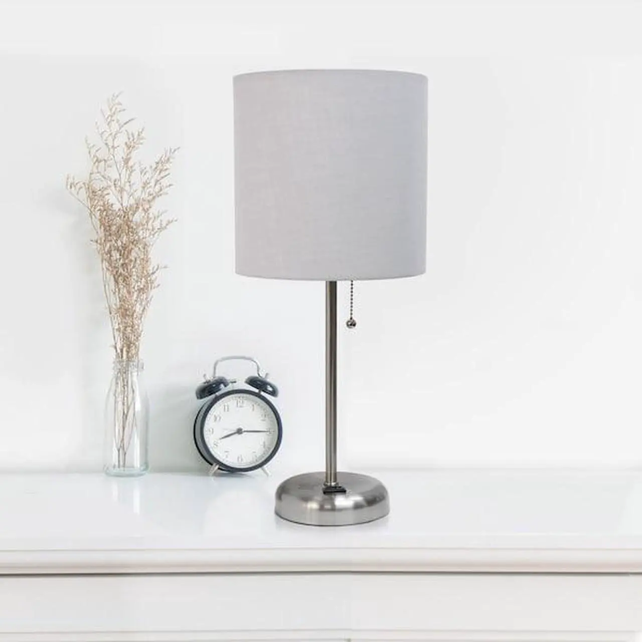 Alt view image 10 of 16 - LimeLights Stick Lamp with Charging Outlet and Fabric Shade Two Pack Set