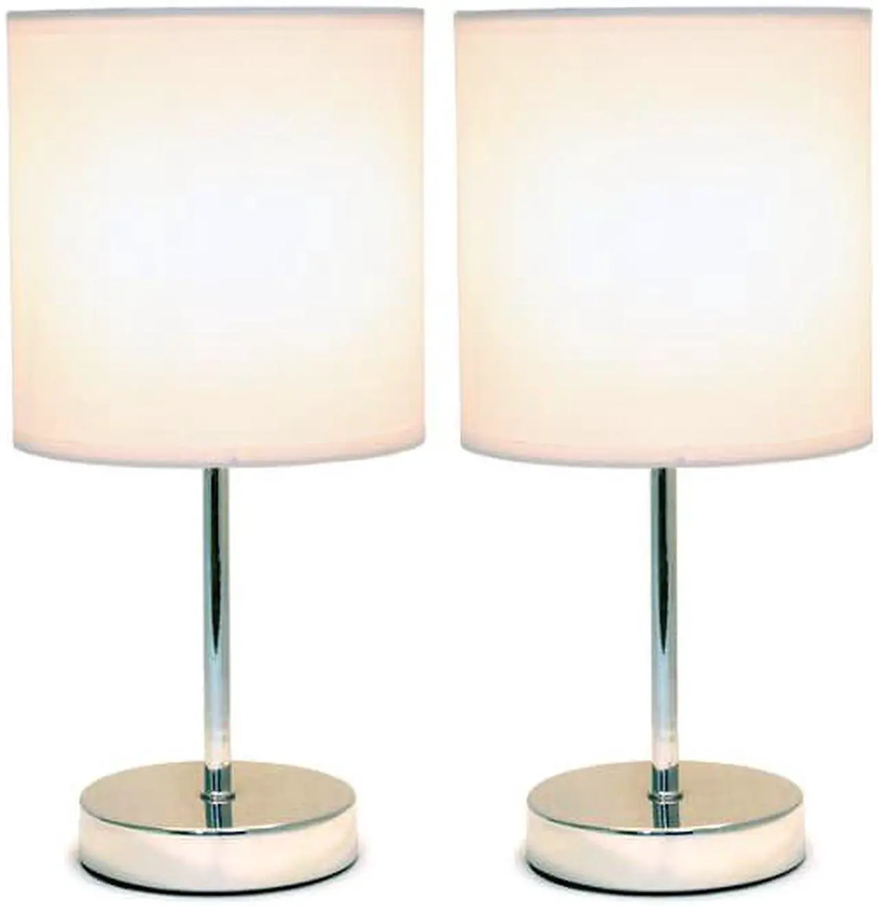 Alt view image 9 of 16 - Simple Designs Chrome Mini Basic Table Lamp with Fabric Shade 2 Pack Set