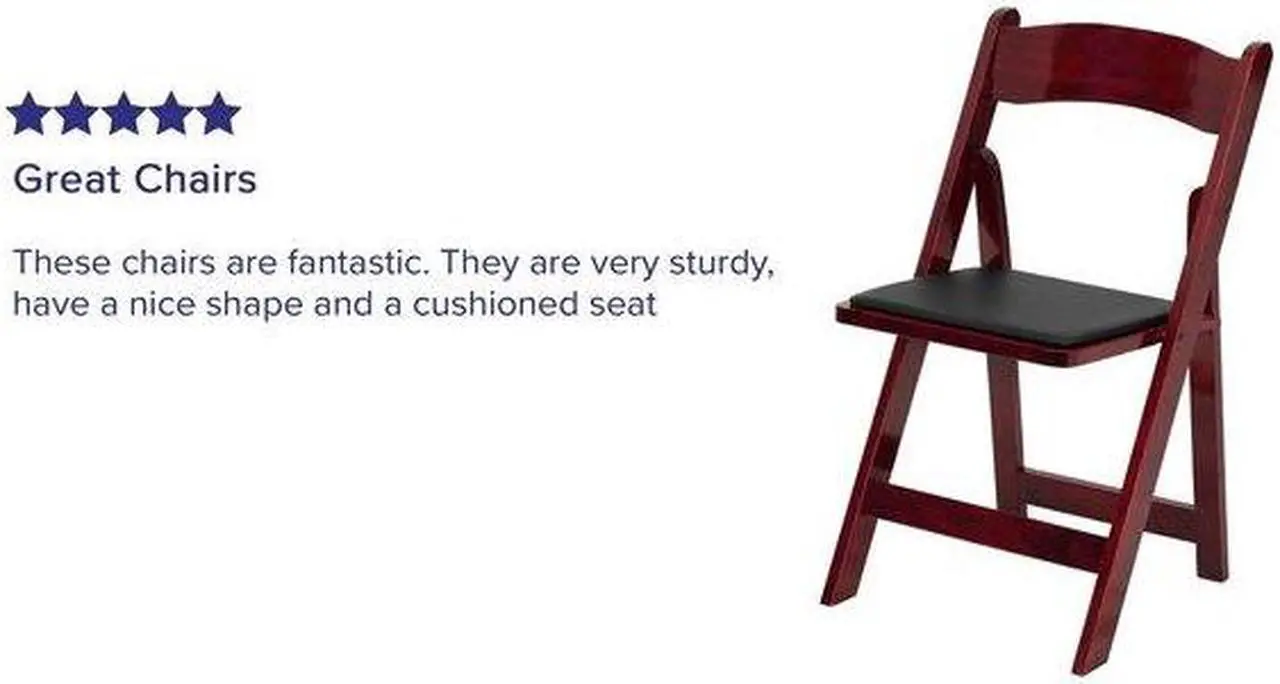 Alt view image 13 of 20 - 2 Pack HERCULES Series Mahogany Wood Folding Chair with Vinyl Padded Seat