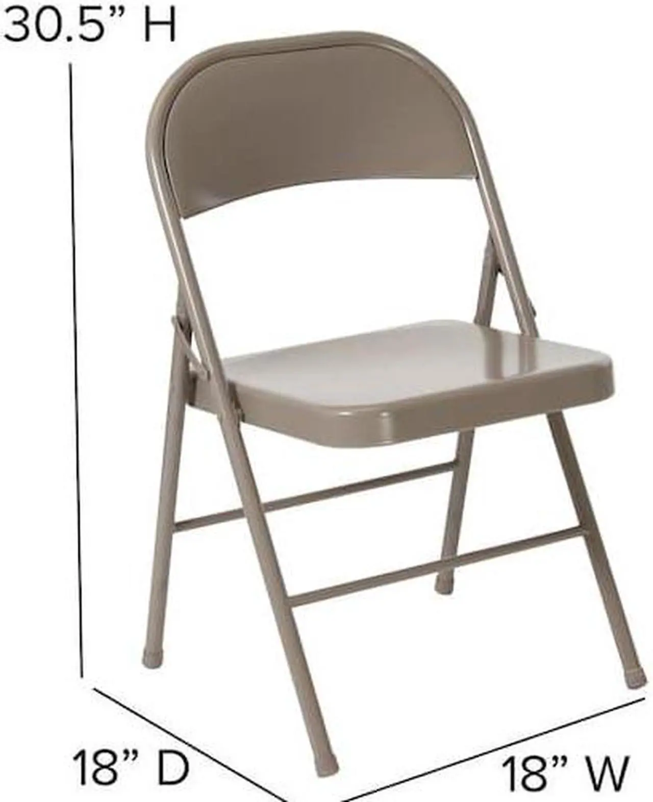 Alt view image 17 of 20 - 2 Pk. HERCULES Series Double Braced Gray Metal Folding Chair
