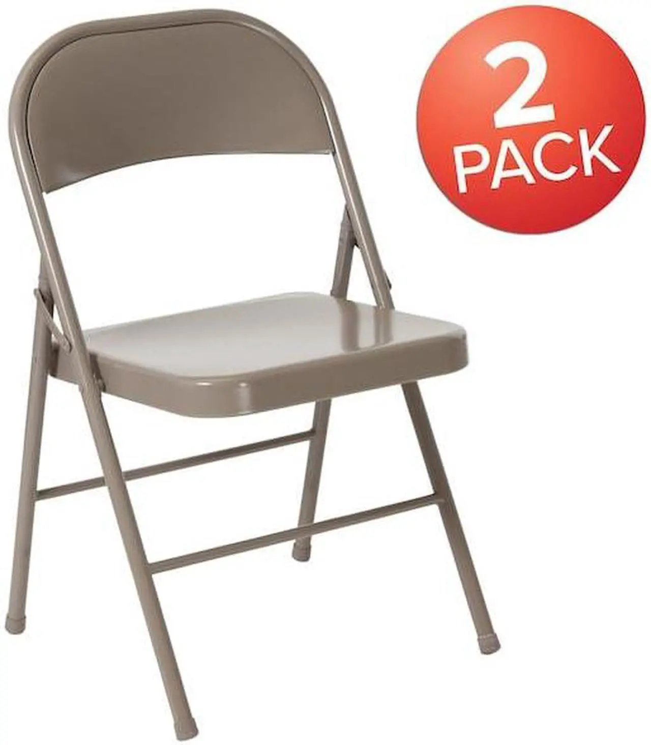 Alt view image 18 of 20 - 2 Pk. HERCULES Series Double Braced Gray Metal Folding Chair