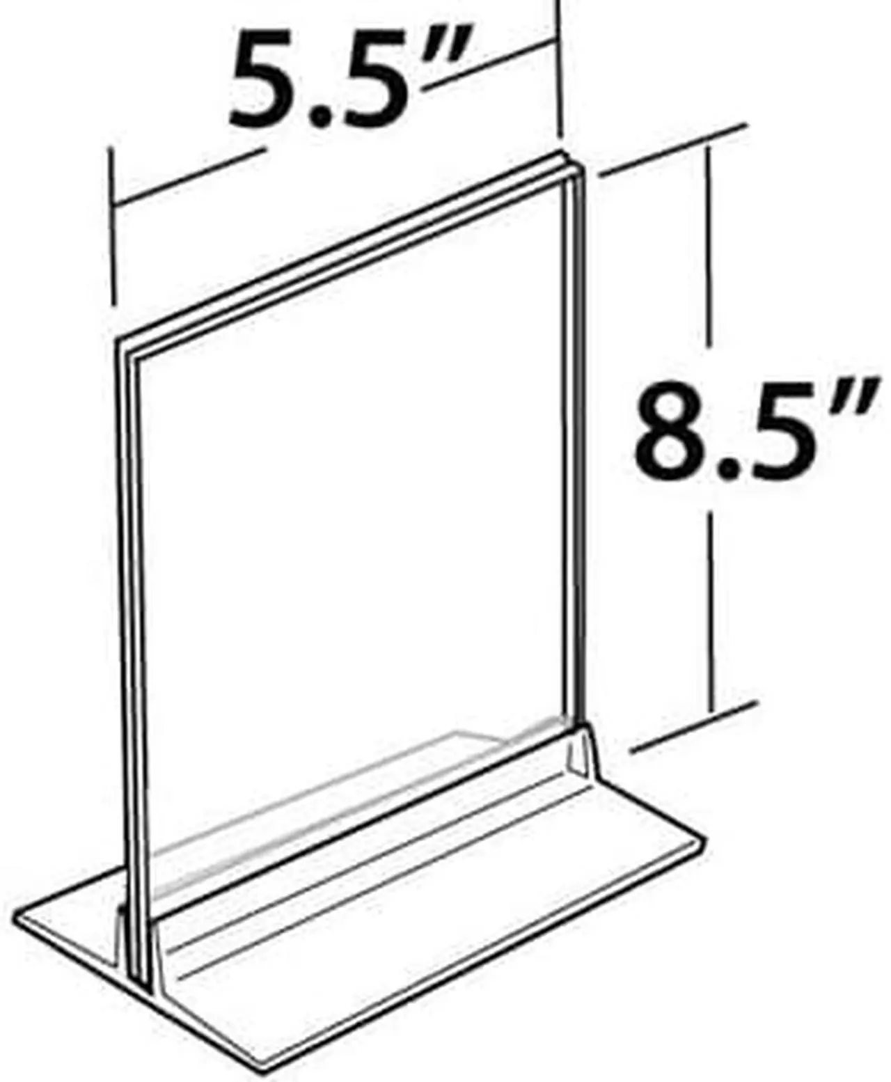 Alt view image 3 of 4 - Azar Displays 102733 Clear Acrylic Double Sided Sign Holder 5.5" x 8.5" Vertical/Horizontal with T Strip, 10-Pack