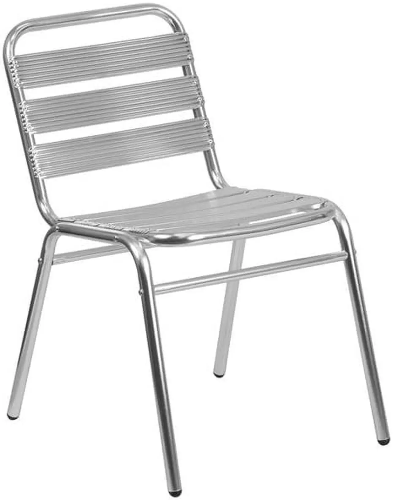 Alt view image 7 of 17 - Flash Furniture 4 Pack Commercial Aluminum Indoor-Outdoor Restaurant Stack Chair with Triple Slat Back