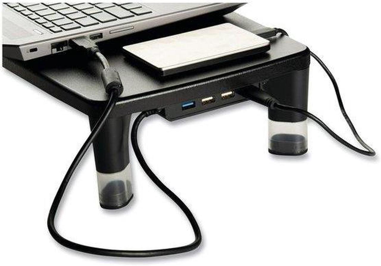 Alt view image 12 of 12 - 3M Monitor Stand MS100B 21.6" x 9.4" x 2.7" to 3.9" Black/Clear Supports 33 lbs.