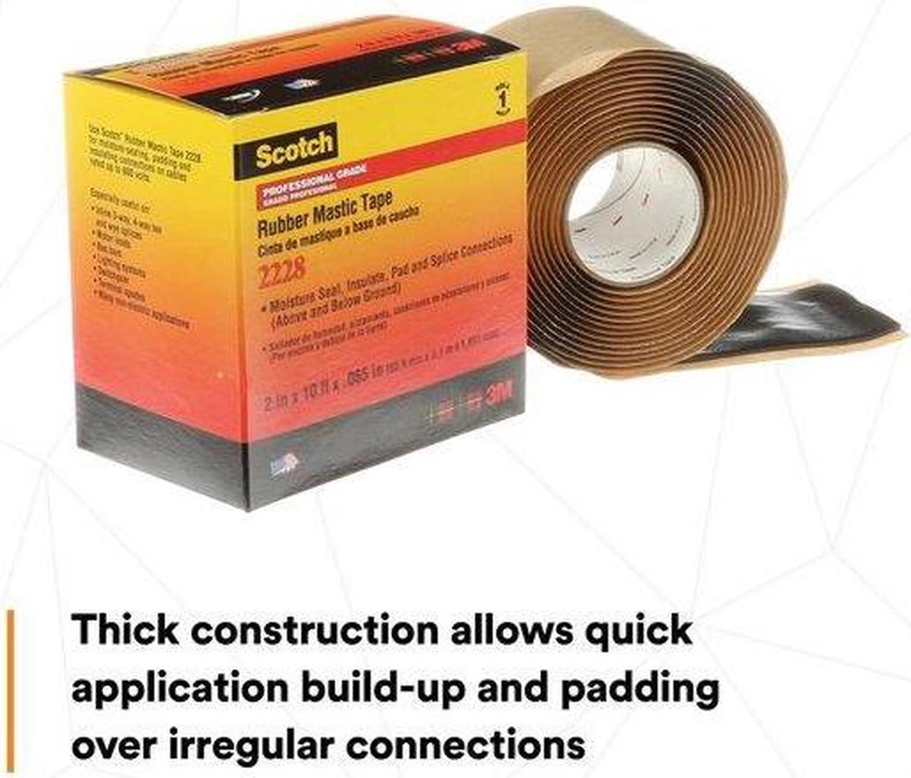 Alt view image 10 of 15 - 3M 2228-2x10FT Electrical Tape, 65 mil, 2" x 10 ft., PK10