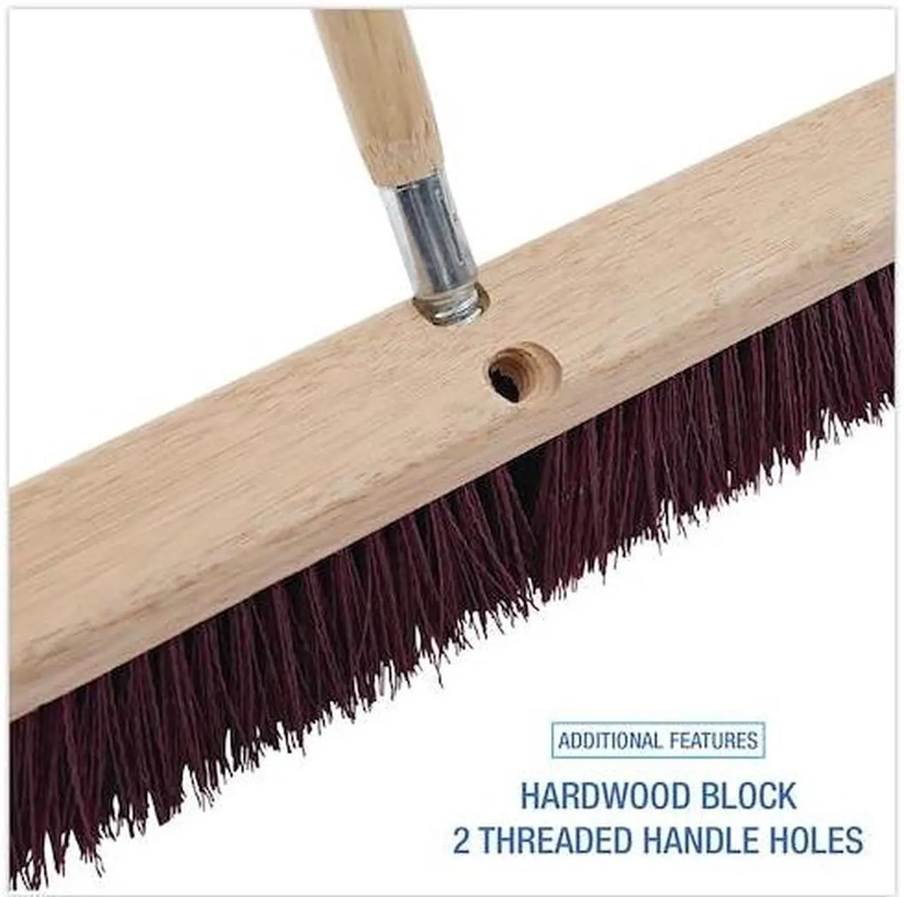 Alt view image 13 of 18 - Boardwalk Floor Brush Head 18" Wide Maroon Heavy Duty Polypropylene Bristles