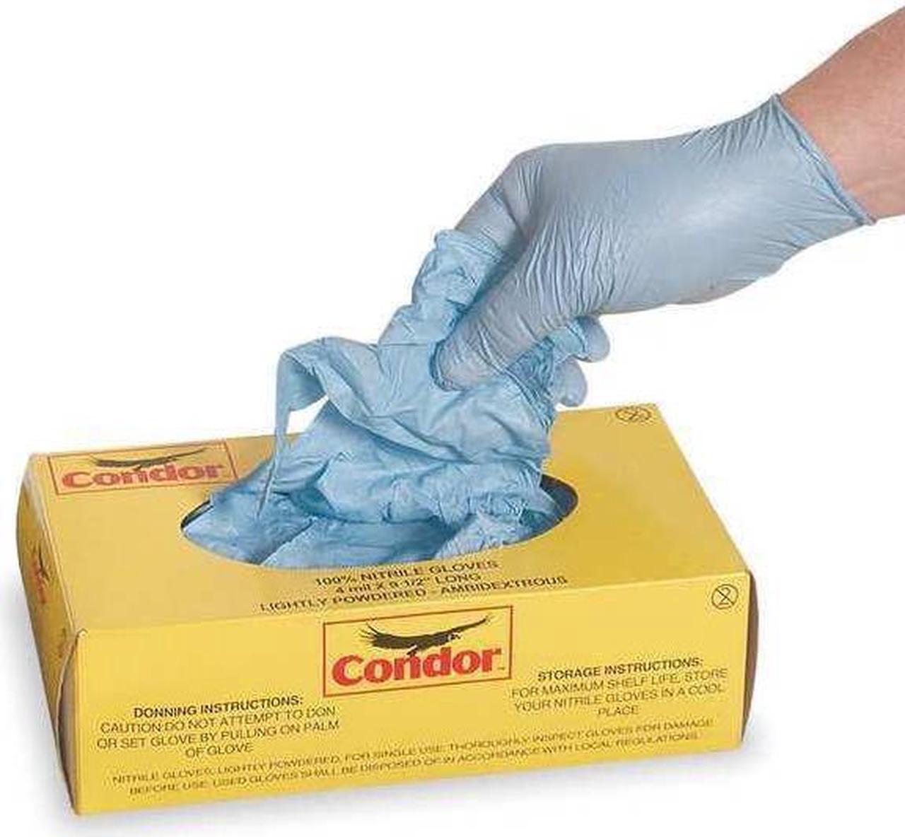 Alt view image 6 of 6 - CONDOR 2XMA6 Disposable Gloves, Nitrile, Powder Free, Blue, S, 100 PK