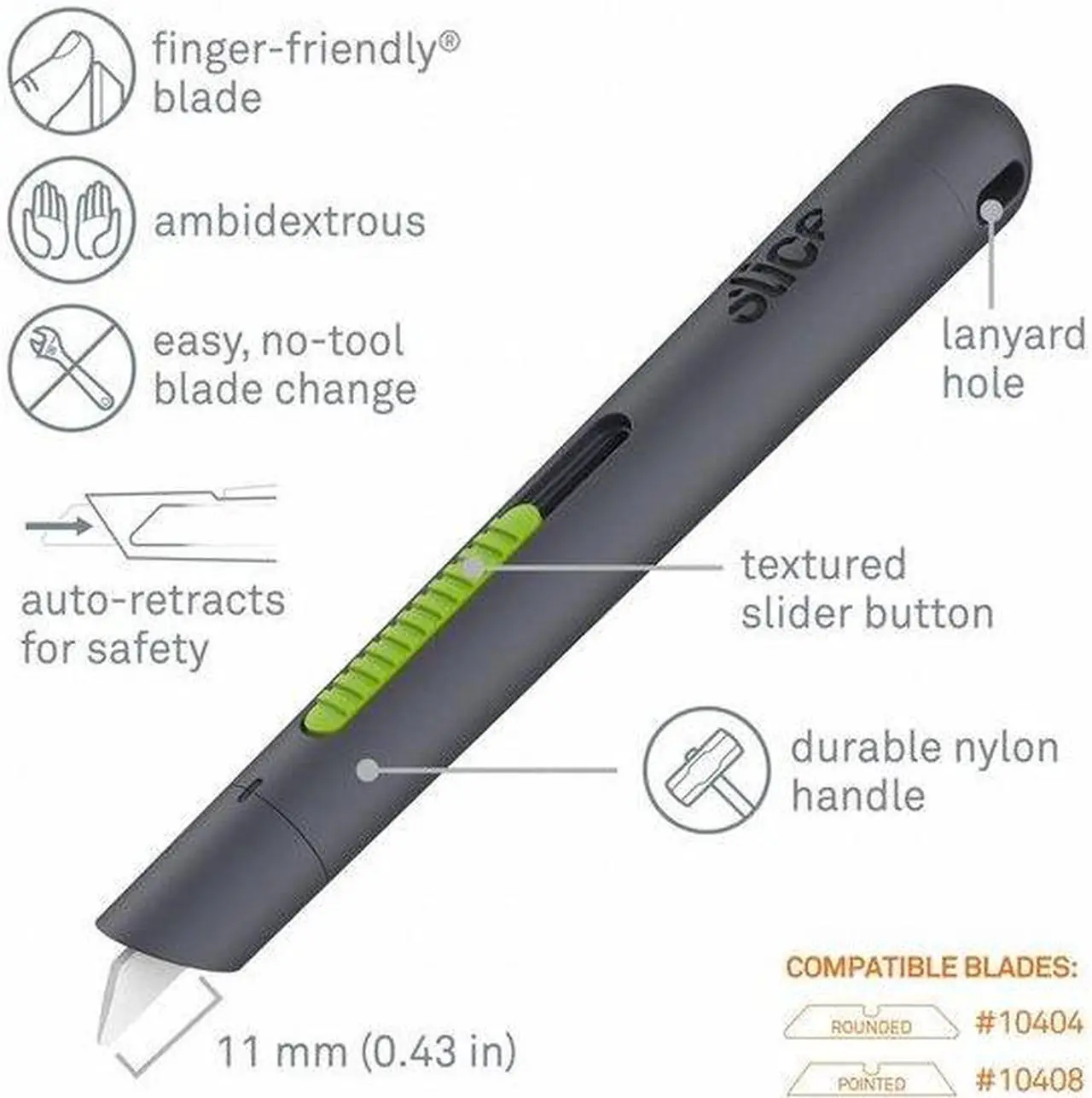 Alt view image 9 of 10 - Pen Cutter, Auto-Retract, Ceramic, 5-1/2 in