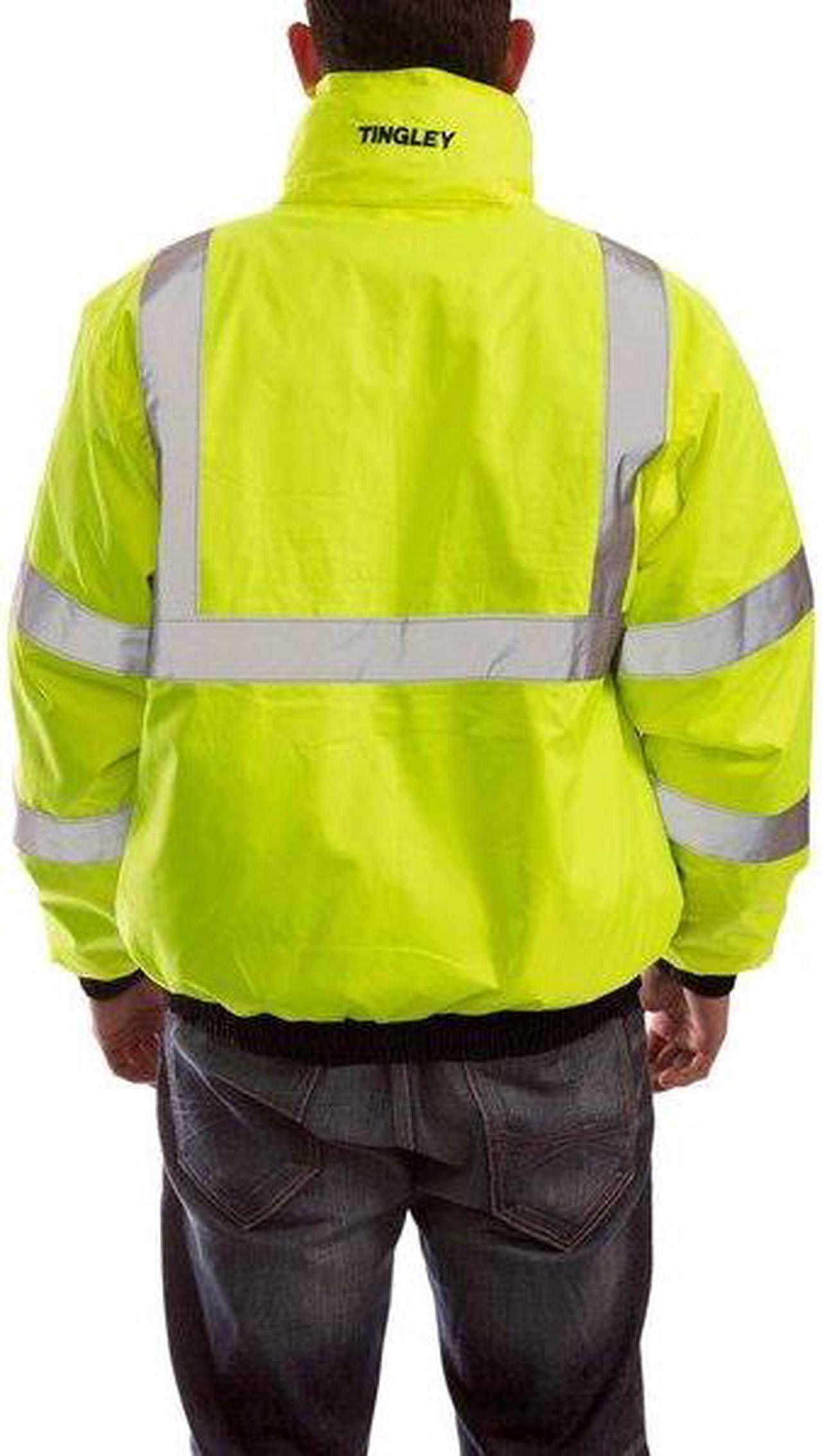 Alt view image 4 of 4 - TINGLEY J26172-L Large Insulated Hi-vis Bomber Jacket, Lime/Black