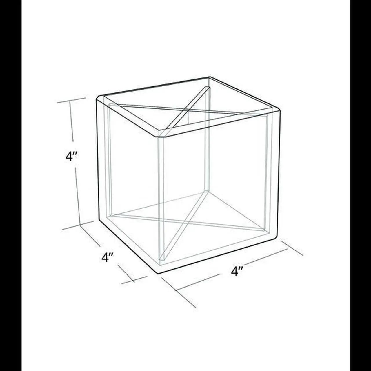 Alt view image 3 of 3 - AZAR DISPLAYS 556354 4" Cube Pencil Holder W/ Divider, PK2