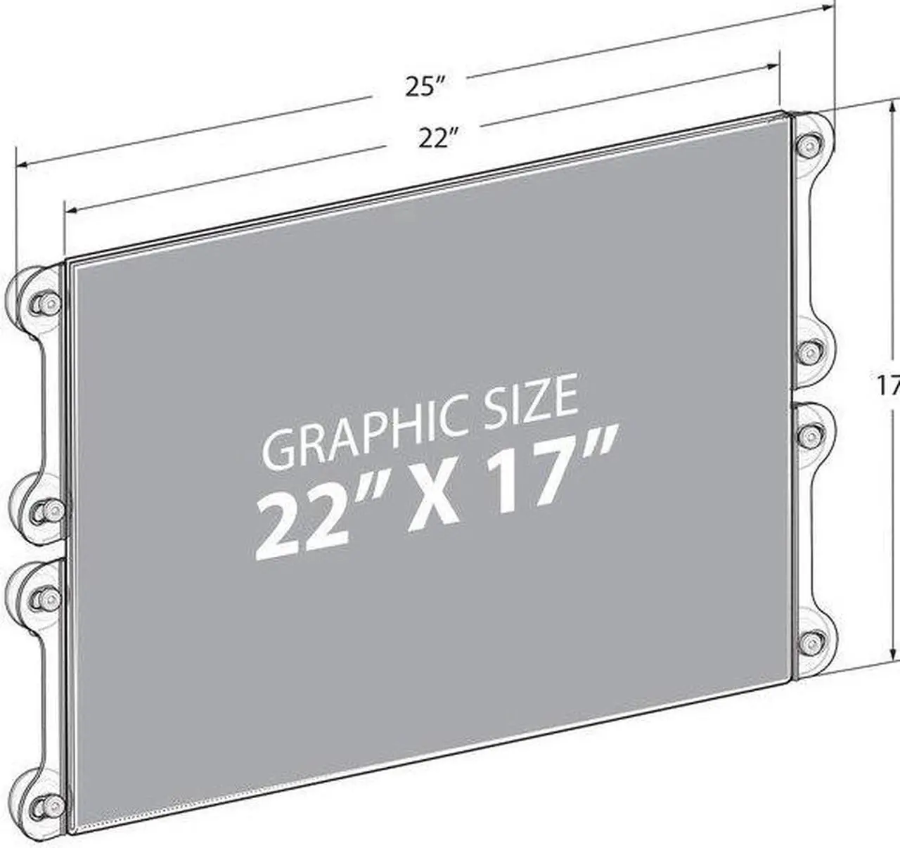 Alt view image 4 of 7 - AZAR DISPLAYS 106629 22"W x 17"H Sign Frame W/ suction cups, PK2