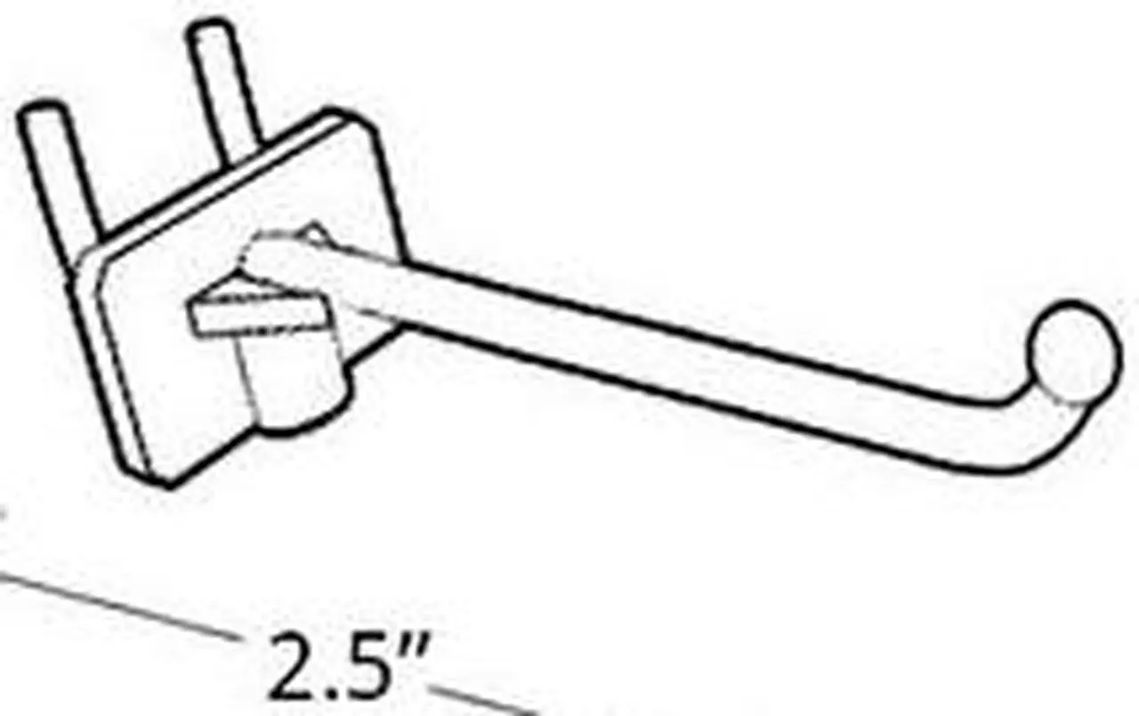 Alt view image 2 of 3 - AZAR DISPLAYS 701202 2-Piece 2.5" Metal Wire Hook Plastic Attached Back: 0.148"