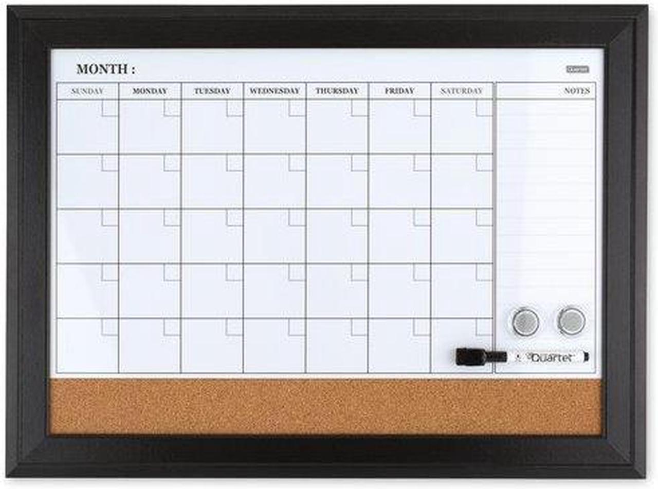 Alt view image 10 of 20 - Quartet Combination Magnetic Whiteboard Calendar & Corkboard 23x17 Black