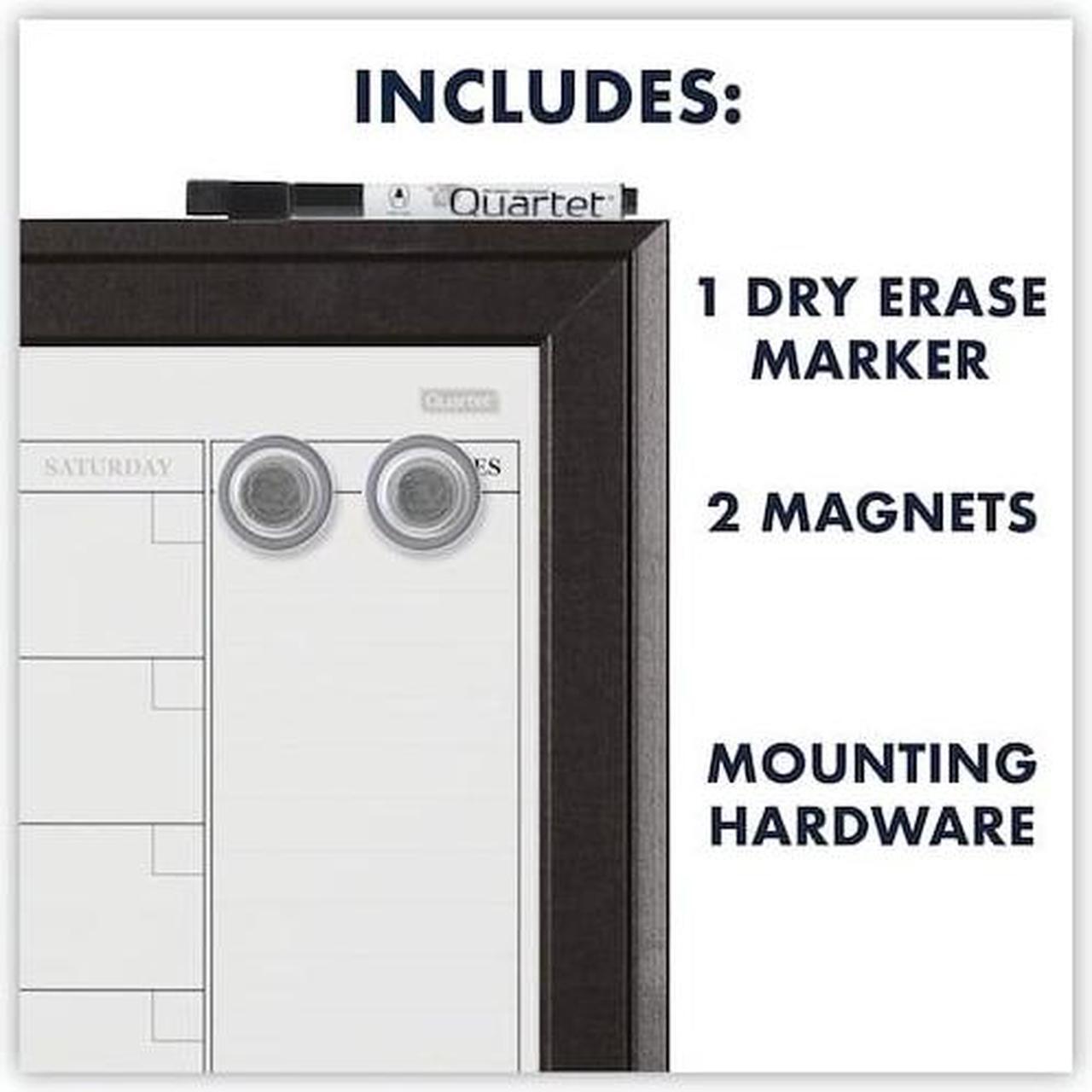 Alt view image 15 of 20 - Quartet Combination Magnetic Whiteboard Calendar & Corkboard 23x17 Black
