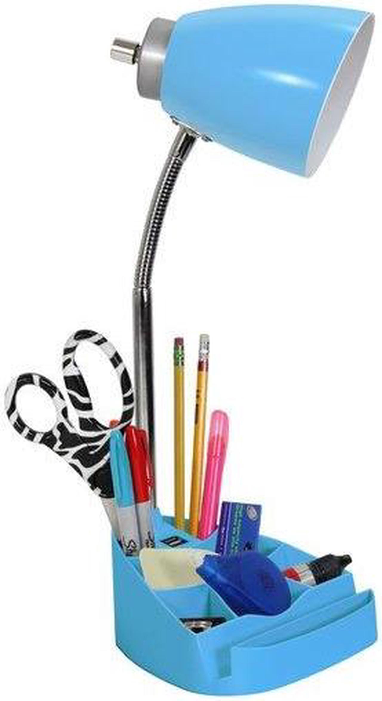 Alt view image 8 of 13 - Limelights Gooseneck Organizer Desk Lamp with iPad Tablet Stand Book Holder and USB port, Blue