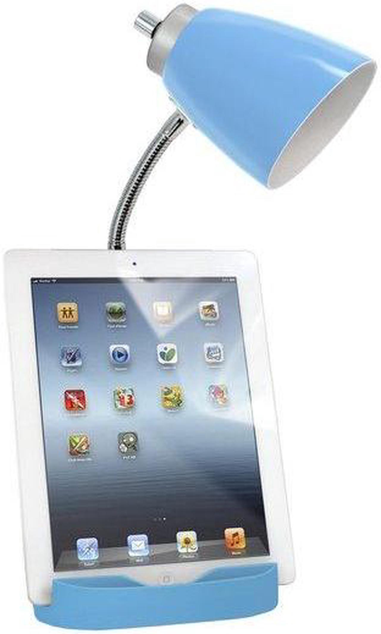 Alt view image 9 of 13 - Limelights Gooseneck Organizer Desk Lamp with iPad Tablet Stand Book Holder and USB port, Blue