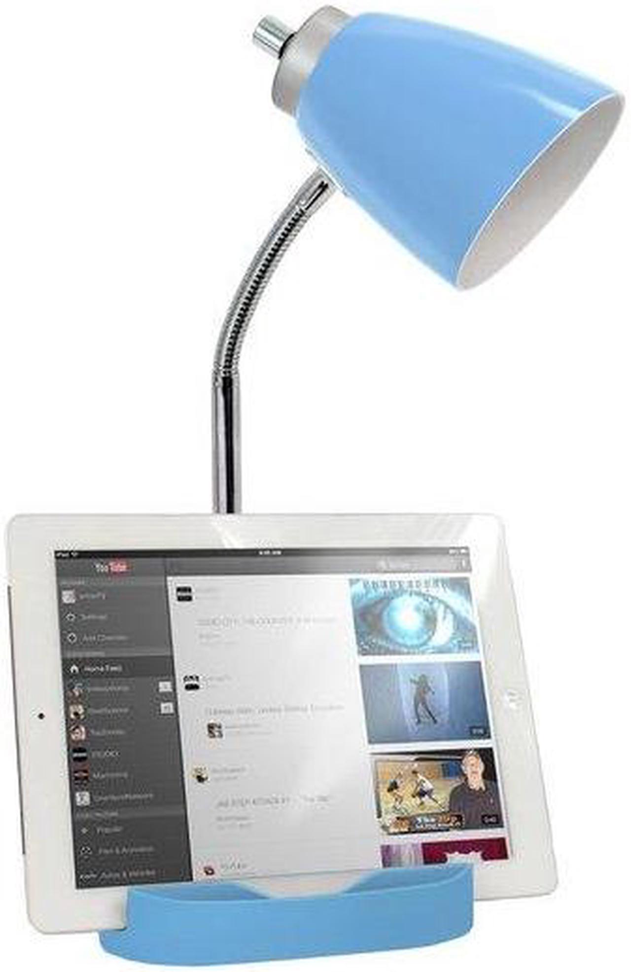 Alt view image 10 of 13 - Limelights Gooseneck Organizer Desk Lamp with iPad Tablet Stand Book Holder and USB port, Blue