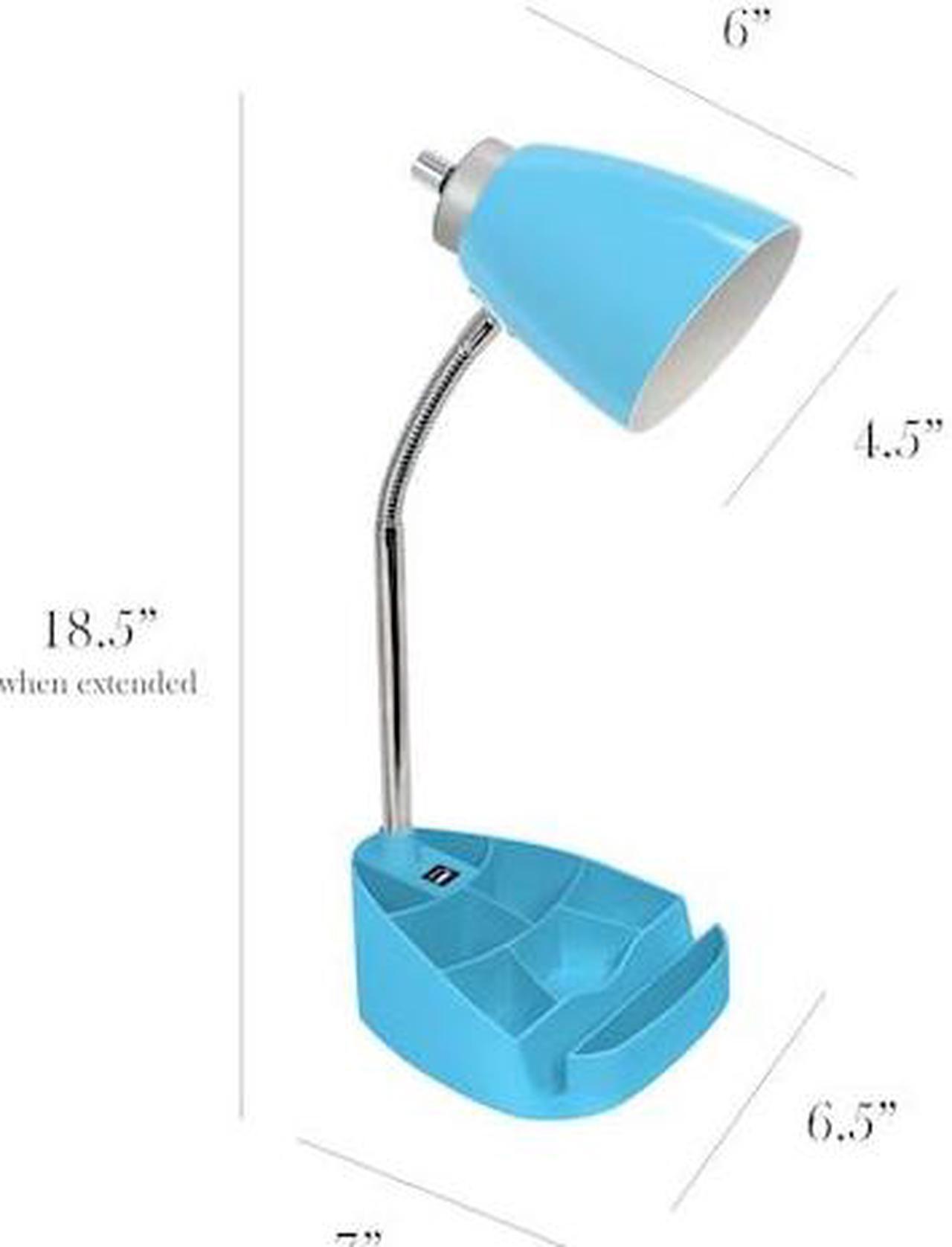 Alt view image 13 of 13 - Limelights Gooseneck Organizer Desk Lamp with iPad Tablet Stand Book Holder and USB port, Blue