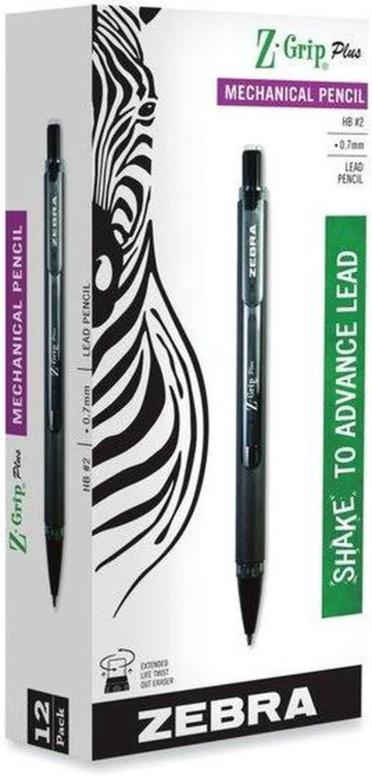 Alt view image 10 of 12 - Zebra Z-Grip Plus Mechanical Pencil 0.7 mm Assorted Dozen 55410
