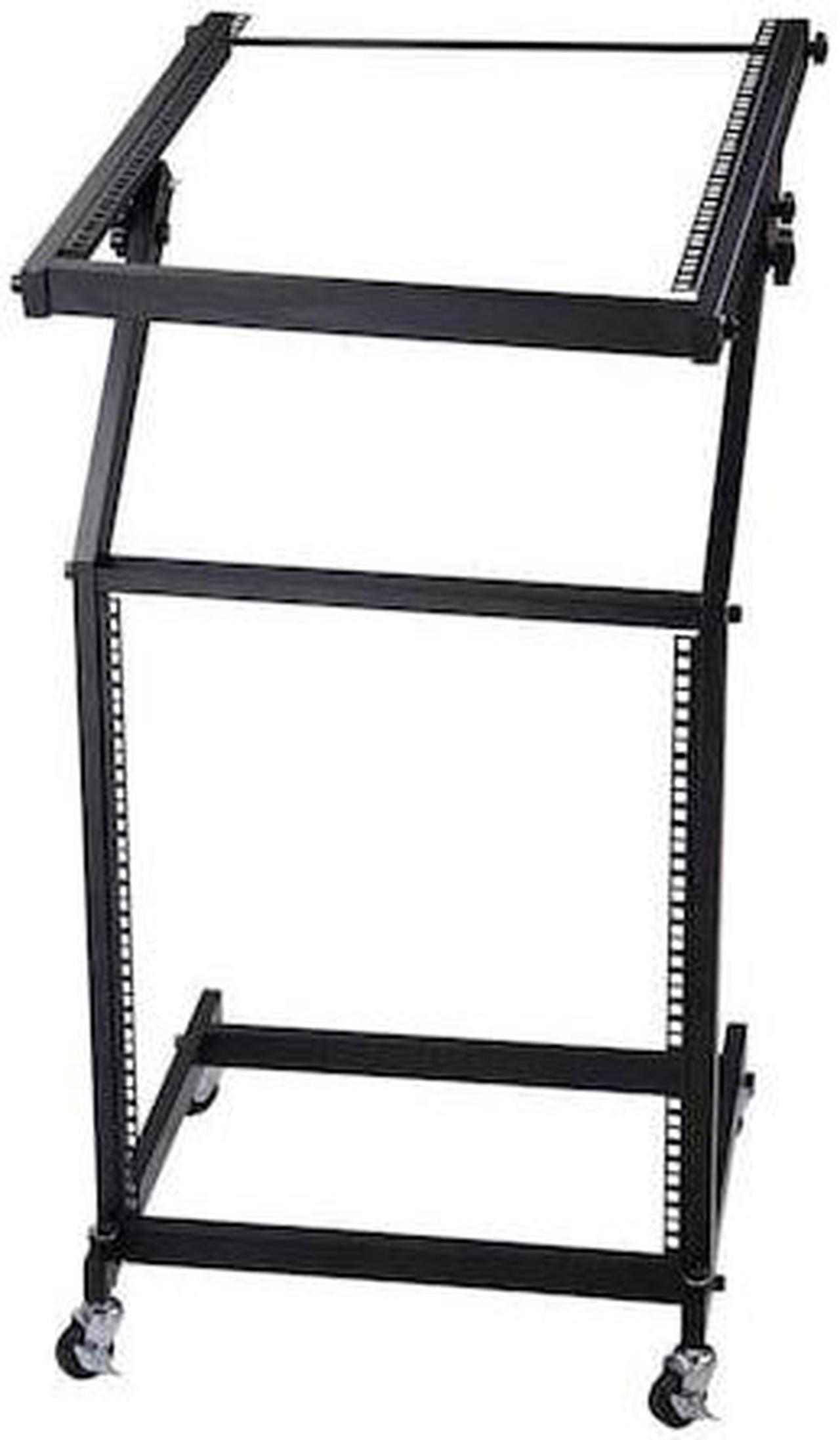 Alt view image 8 of 14 - 5 Core DJ Mixer Stand 12U Adjustable Rack Mount Rolling Stage Cart Pro Audio Studio Equipment for Homes Offices Stage Music Studios w Wheels - RACK STAND 12U