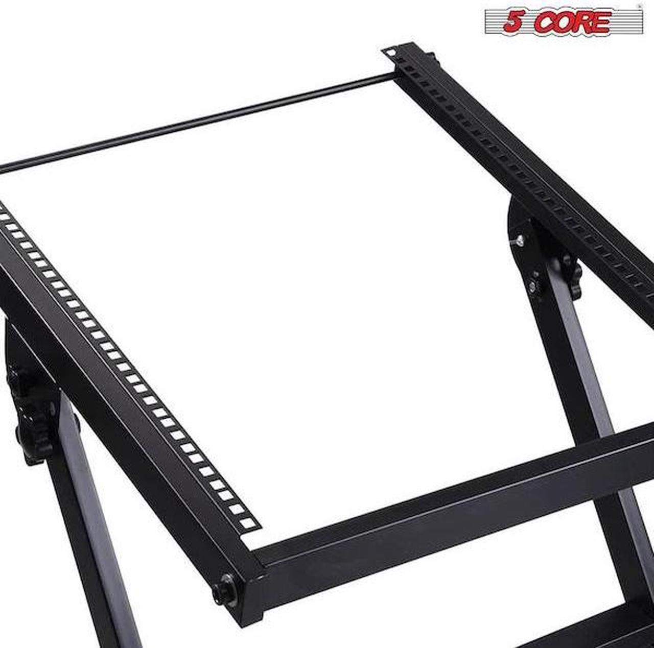 Alt view image 13 of 14 - 5 Core DJ Mixer Stand 12U Adjustable Rack Mount Rolling Stage Cart Pro Audio Studio Equipment for Homes Offices Stage Music Studios w Wheels - RACK STAND 12U