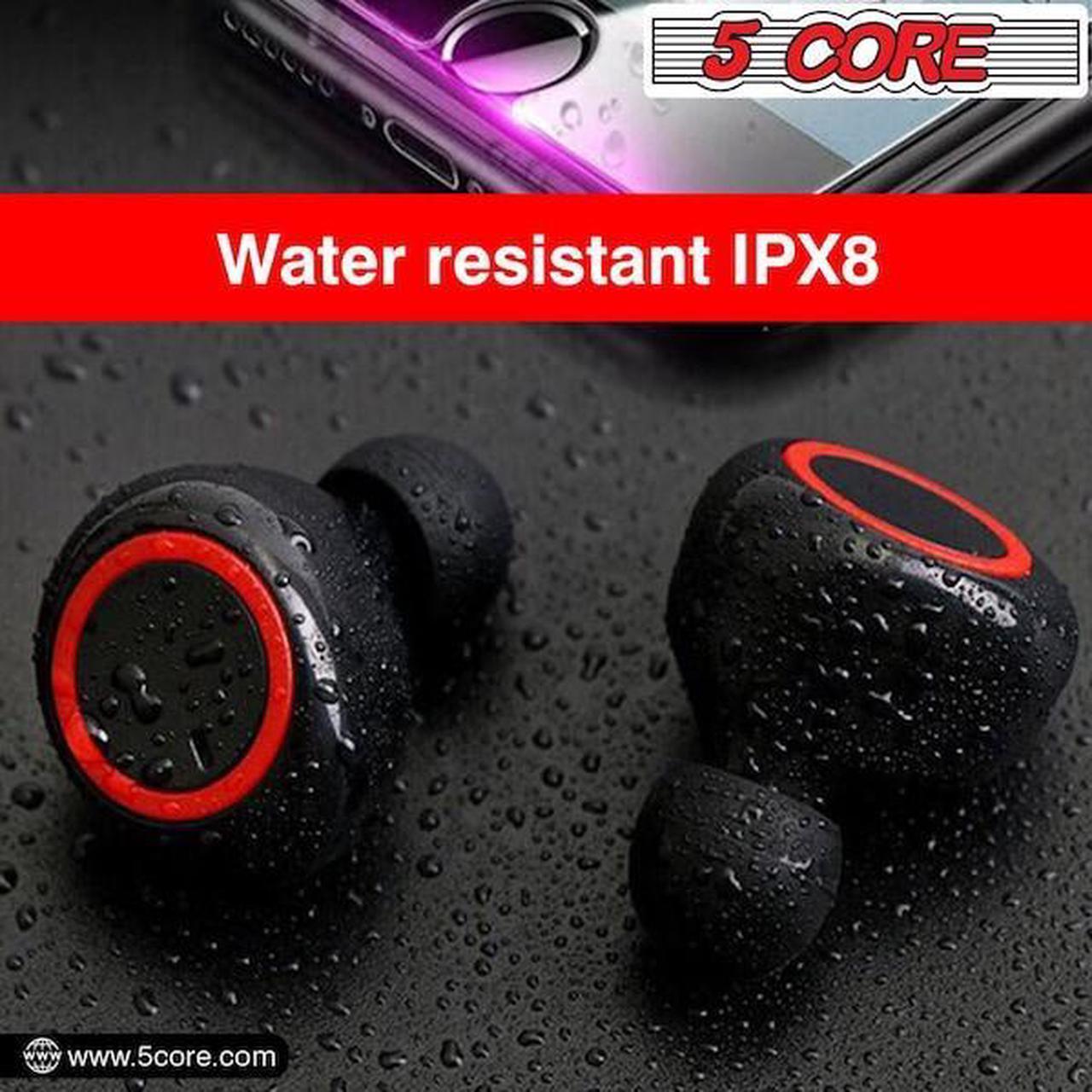 Alt view image 9 of 17 - 5 Core Wireless Ear Buds  Mini Bluetooth Noise Cancelling Earbud Headphones 32 Hours Playtime IPX8