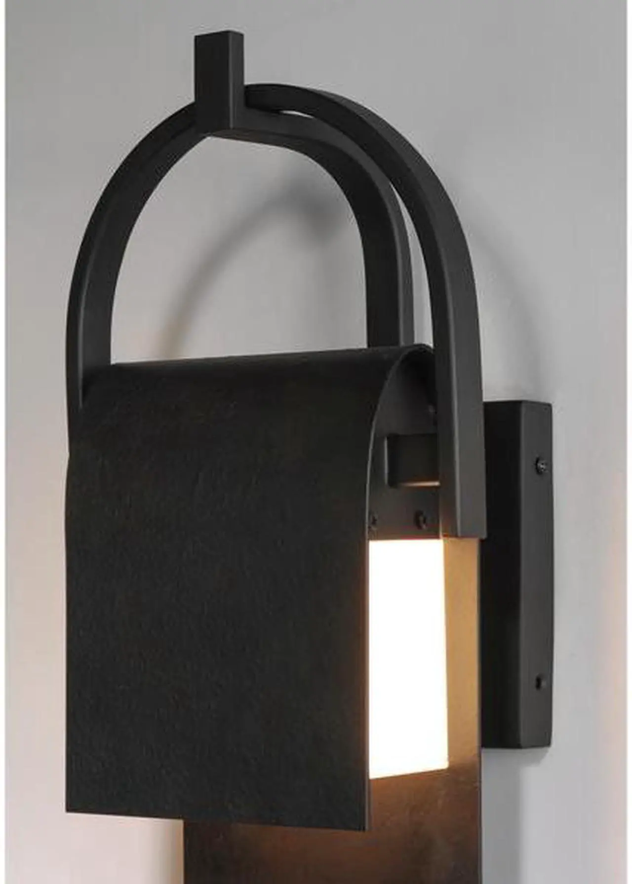 Alt view image 3 of 4 - MAXIM 55595RF Laredo 1-Light 8" Wide Rustic Forge Outdoor Wall Sconce