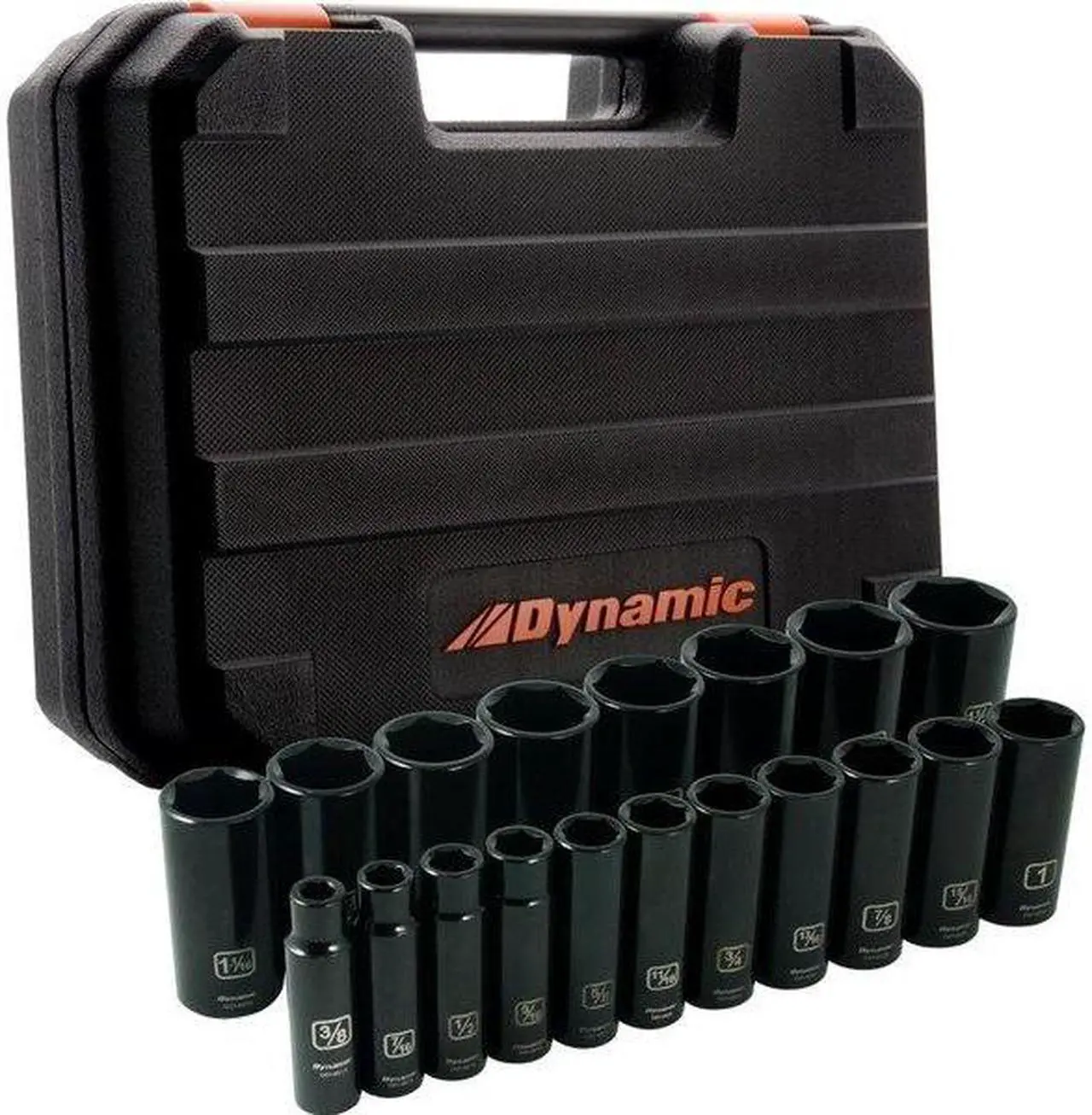 Alt view image 3 of 7 - DYNAMIC D018026 Tools 1/2" Drive 19 Pieces 6 Point Deep SAE Impact Socket Set