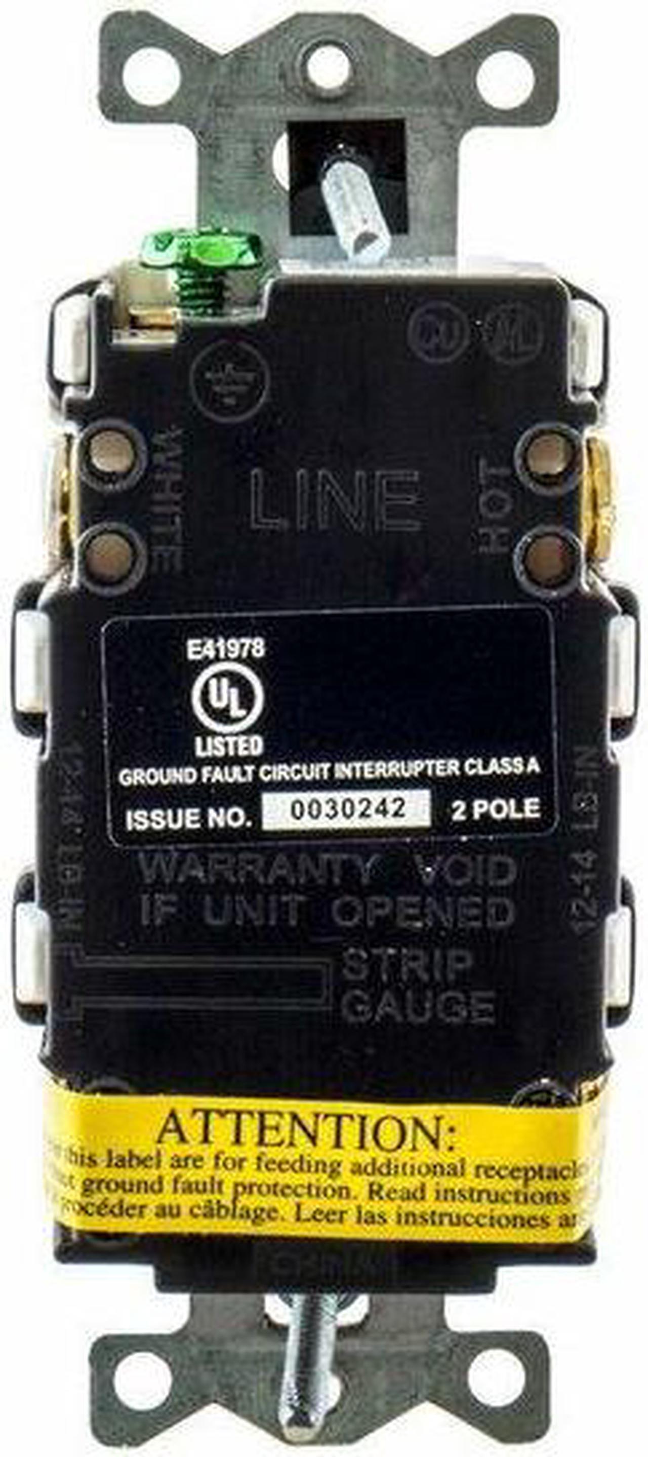 Alt view image 3 of 5 - HUBBELL WIRING DEVICE-KELLEMS GFR15W GFCI Receptacle,15A,125VAC,5-15R,White