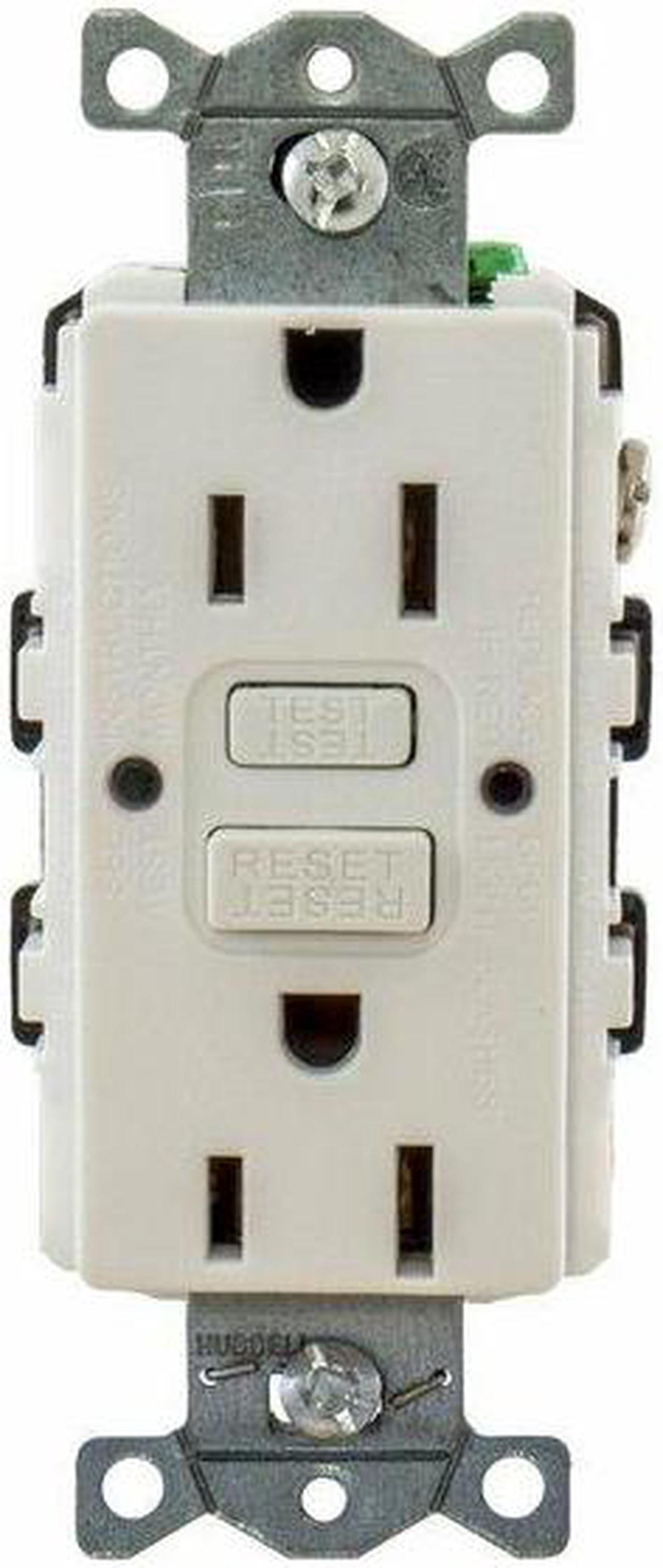 Alt view image 4 of 5 - HUBBELL WIRING DEVICE-KELLEMS GFR15W GFCI Receptacle,15A,125VAC,5-15R,White