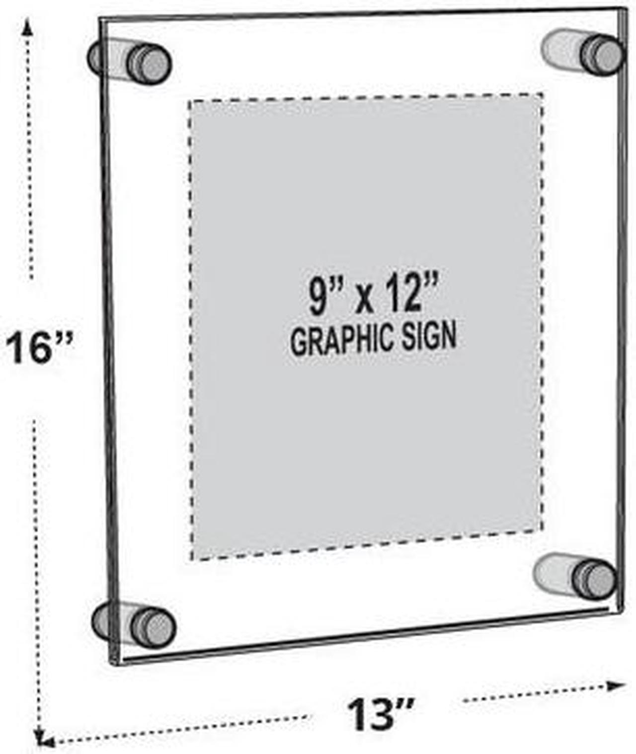 Alt view image 2 of 3 - AZAR DISPLAYS 105512 Standoff Sign Holder:9"x12" Graphic Size - Overall Size: