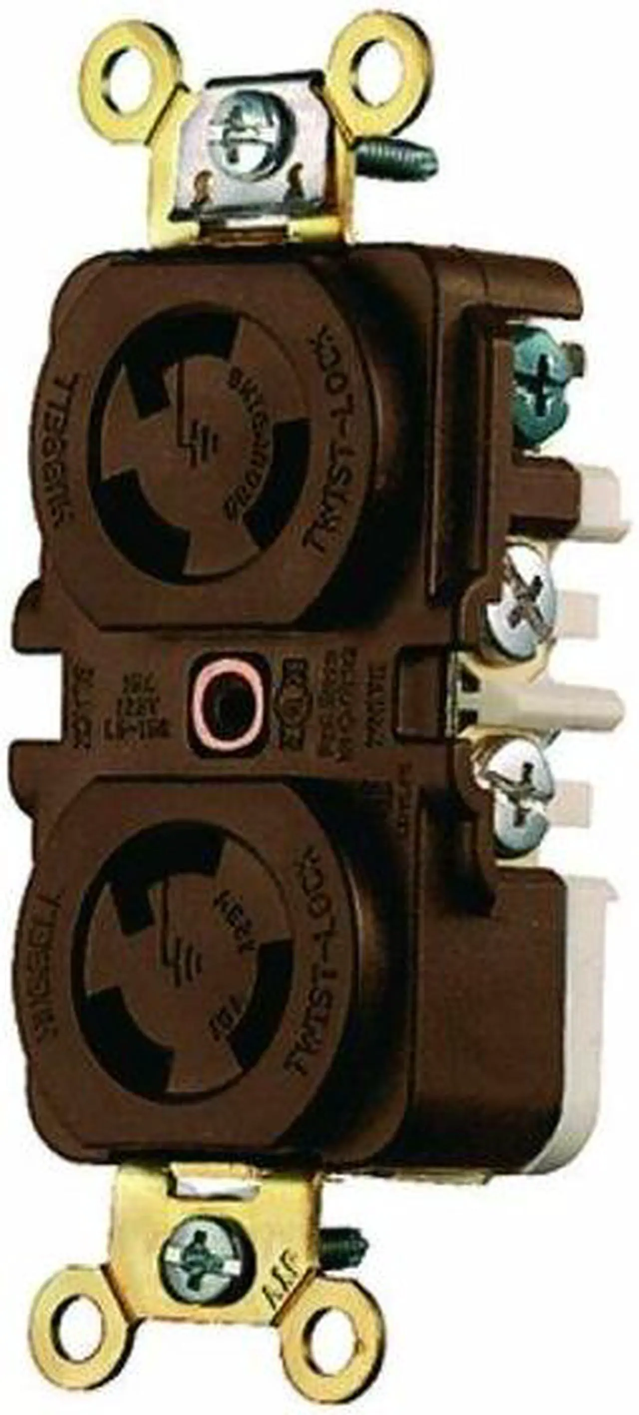 Alt view image 3 of 3 - HUBBELL WIRING DEVICE-KELLEMS HBL4700 Duplex Locking Receptacle, L5-15R, 15 A,