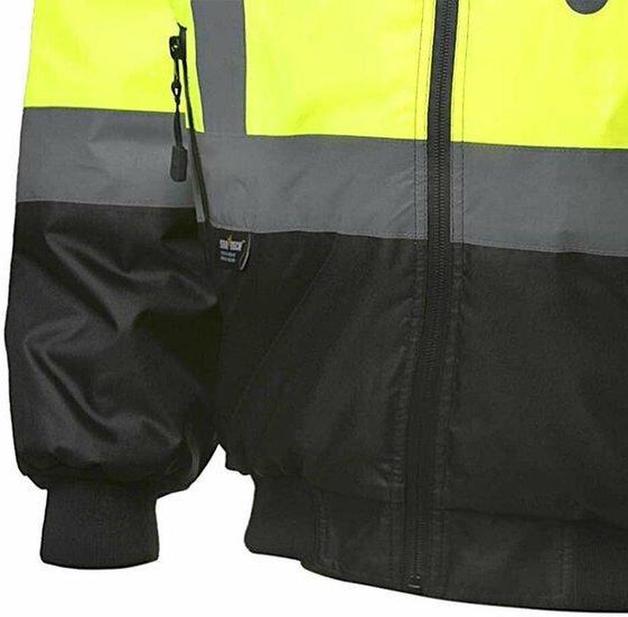 Alt view image 2 of 2 - PIONEER V1210160U-L High Visibility Waterproof Heated Bomber Jacket, Polyester,