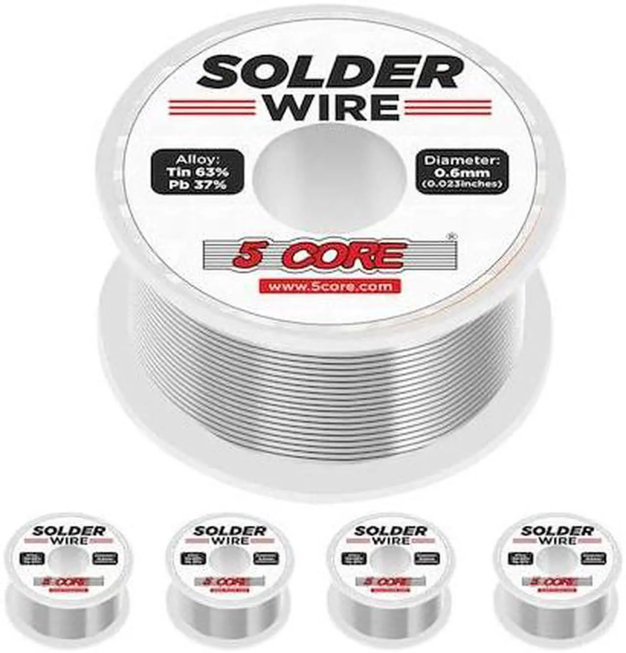 Alt view image 7 of 14 - 5 Core Solder Wire Rosin Core Flux Soldering Wire 63/37 63% Tin (Sn)37% Lead (Pb) 1 pc 50 gms