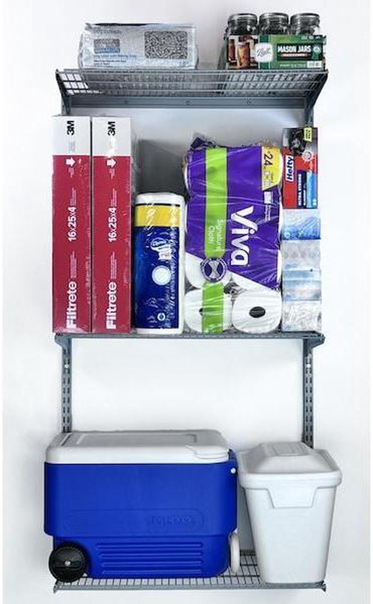 Alt view image 5 of 6 - TRITON PRODUCTS 1799 Wall Mount Shelving Unit W/ 3 Steel Wire Shelves &